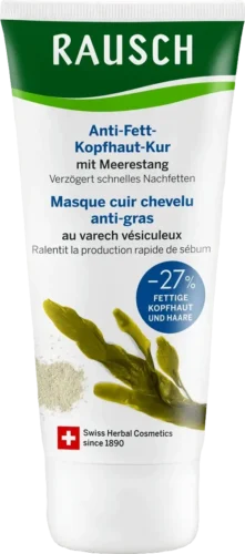 RAUSCH Merilevä tehohoito savea sisältävä esihoito rasvoittuvalle hiuspohjalle